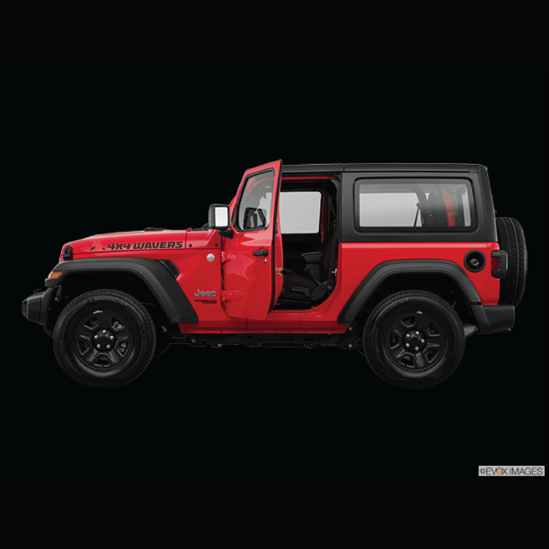 4x4wavers Official Logo Sticker Decal Decoration for Hood Sides (2 Decals) - Be a waver Style (Red) - same position of Rubicon Decal - 4X4 WAVERS