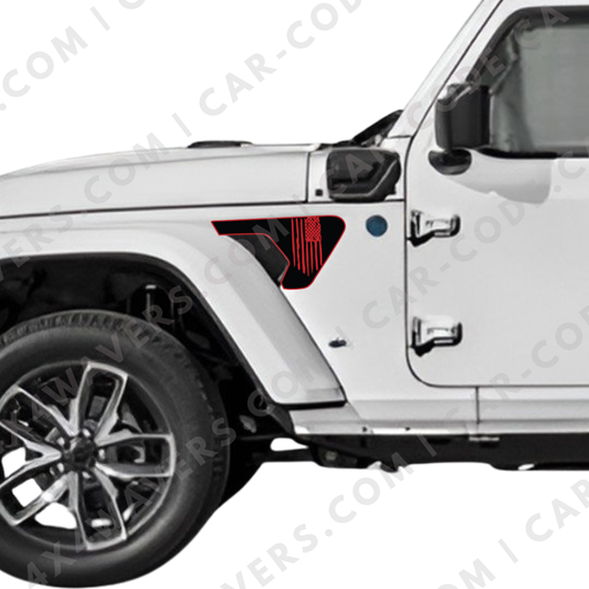 CARCODE Fender Insert Decal/Sticker - USA Graphic Kit - For Jeep Wrangler/Gladiator JL/JLU/JT 2018+ - Premium Vinyl