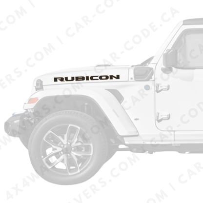 4x4wavers Rubicon Style Decal Sticker Kit for Hood Sides – Vinyl Car Decals for Jeep Wrangler Models – 2x Rubicon Decals – Made in Canada - 4X4 WAVERS