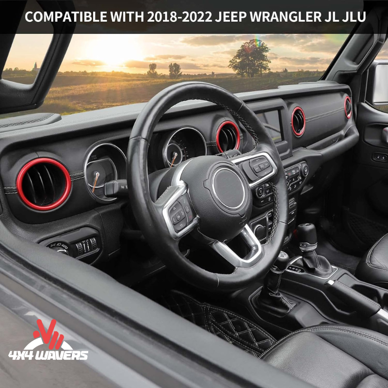 4x4wavers Dashboard Air Conditioner Vent Circle Ring Cover (Red) - 4X4 WAVERS