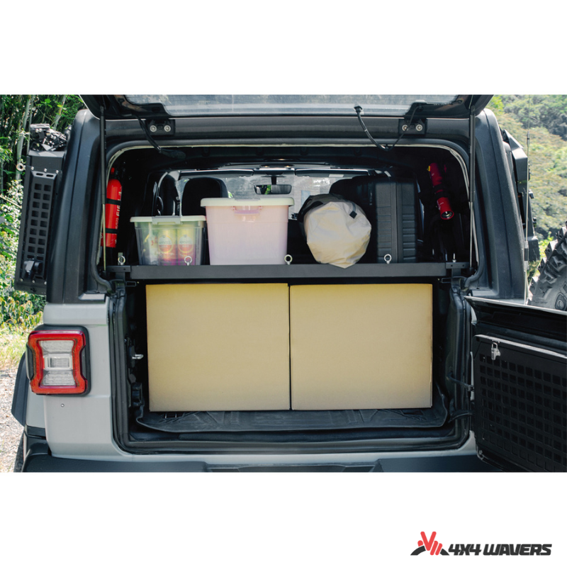 4x4wavers Tacmolle Aluminum Multi-Function Rear Trunk Frame with Rail, Foldable Table and side windows extension tools panel - 4X4 WAVERS