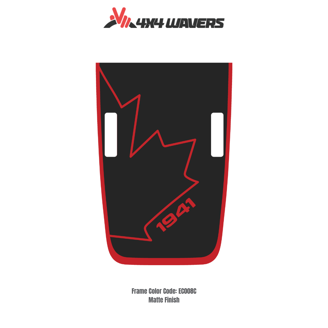 Kit d'autocollants décalcomanies 4x4wavers CANADA 1941 pour capot JL Rubicon – Autocollants en vinyle pour modèles Jeep Wrangler – Fabriqué au Canada