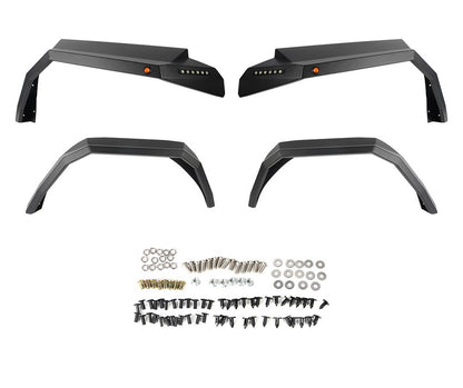 4x4wavers Aluminum Alloy Fender Flare Kit with six LED Lights