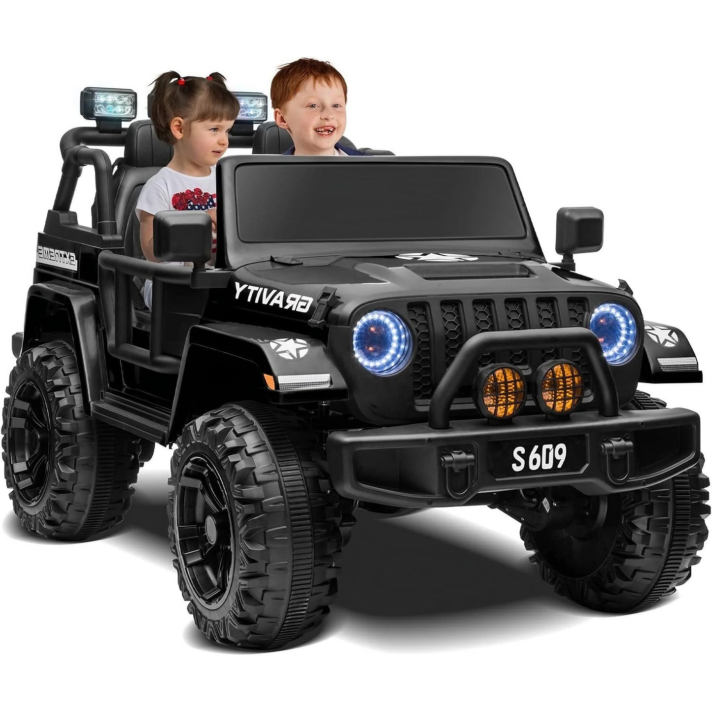 2026 24V Monster Jeep Wrangler JL 2 Seater DELUXE Kids Ride On Car with Remote Control