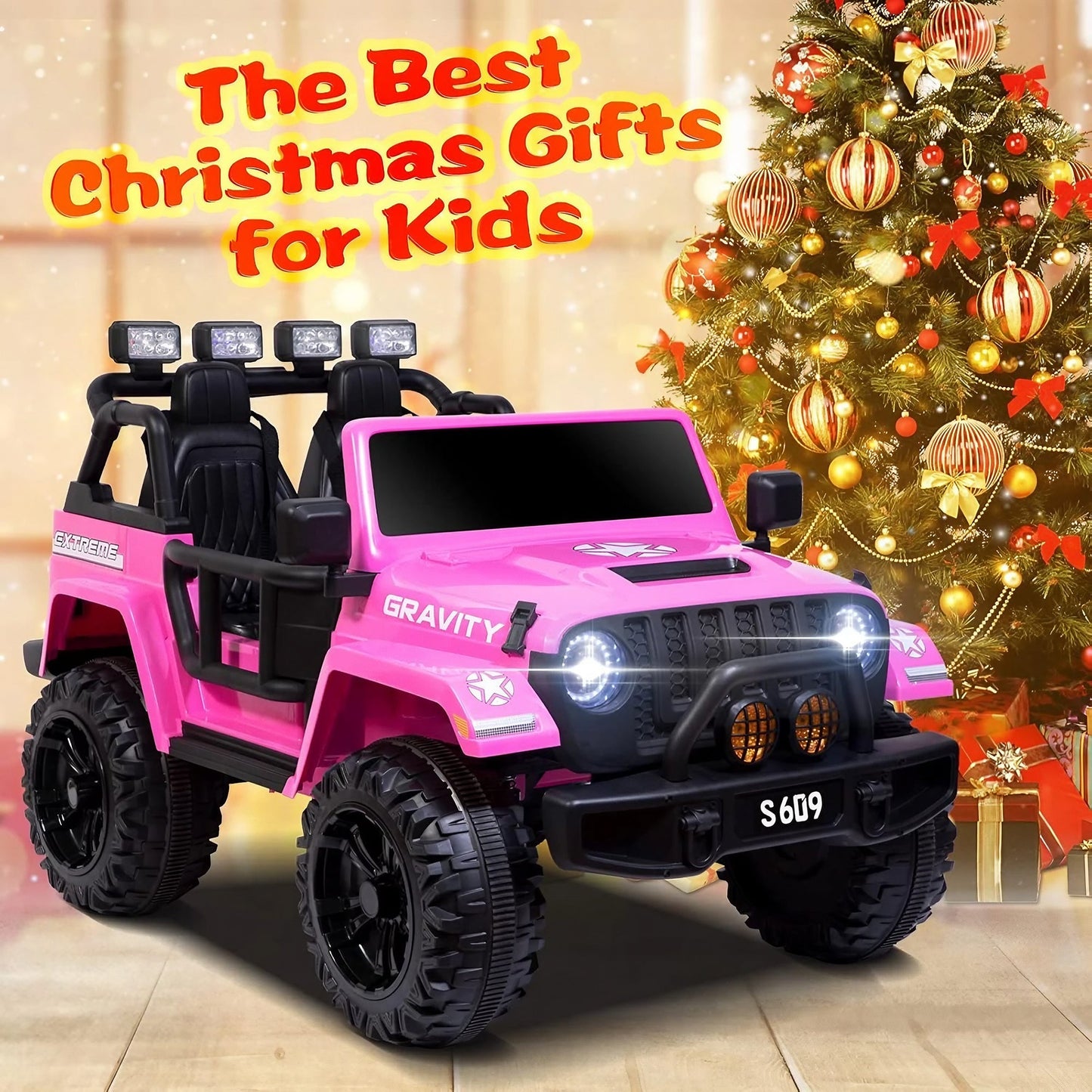 2026 24V Monster Jeep Wrangler JL 2 Seater DELUXE Kids Ride On Car with Remote Control
