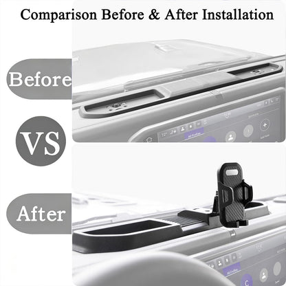 4X4WAVERS Dashboard Phone Holder and Tray - Phone Mount  - Jeep Wrangler & Gladiator JL/JLU/JT 2024+ (not for 4XE) - 4X4 WAVERS