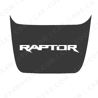 Ford F-150 Raptor Capot – Panneau de texte personnalisé tout-terrain (Vert/Gris/Bleu/Rouge/Sable/Noir + Découpe) – 2017–2025 – Vinyle découpé mat imprimé 3M ou Avery