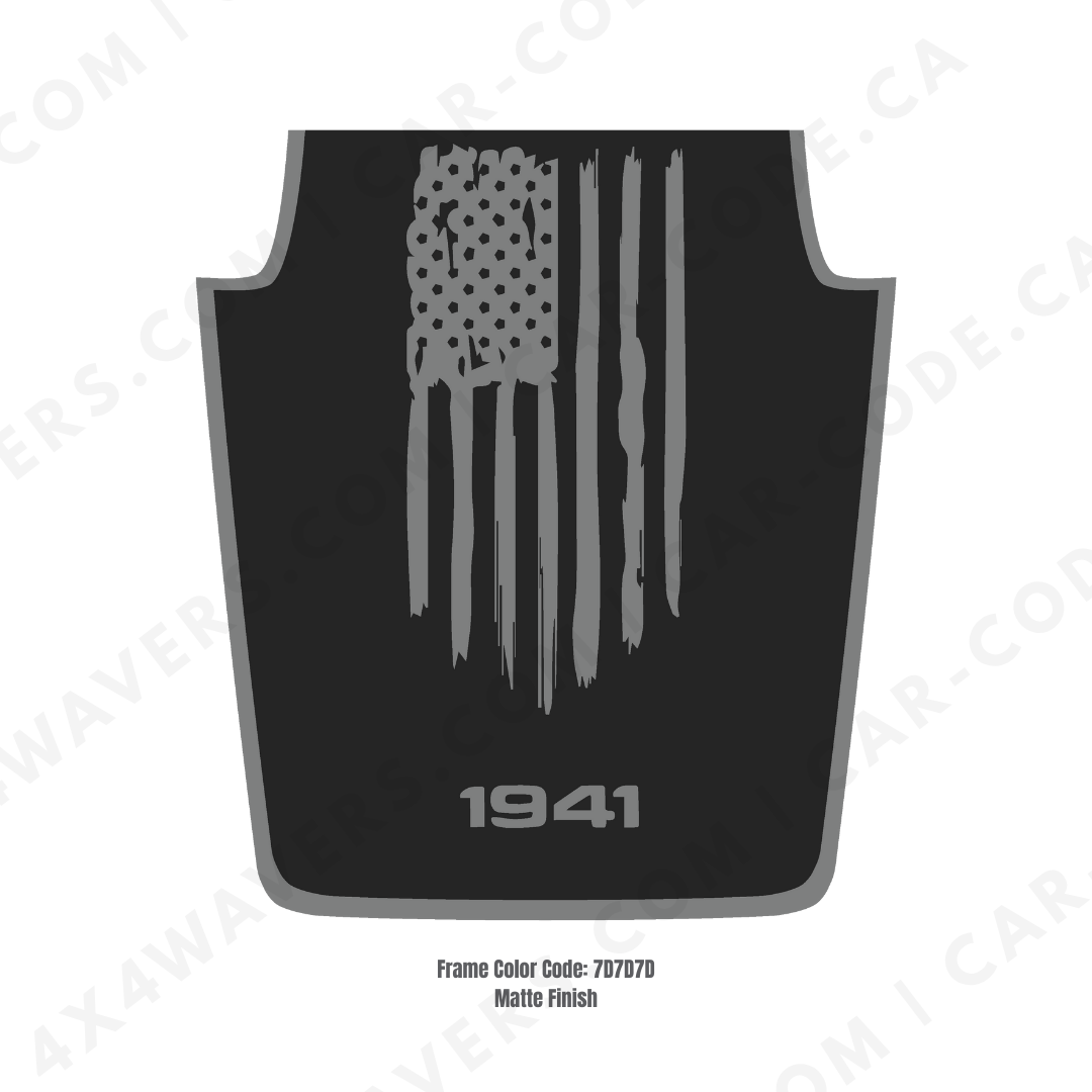 4x4wavers Decal Sticker Kit for JK Hood AMERICA 1941 Style – Vinyl Car Decals for Jeep Wrangler Models – Made in Canada - 4X4 WAVERS