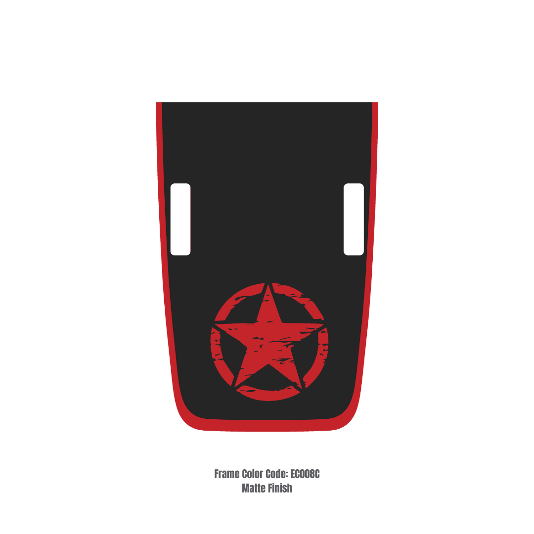 CARCODE Hood Decal/Sticker - Star Style Kit – for JL/JLU/JT/4XE Rubicon Hood – Made in Canada - 4X4 WAVERS