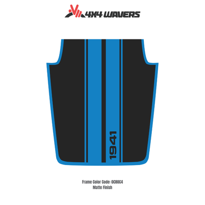 Kit d'autocollants 4x4wavers pour capot JK STRIPE style 1941 – Autocollants en vinyle pour modèles Jeep Wrangler – Fabriqué au Canada