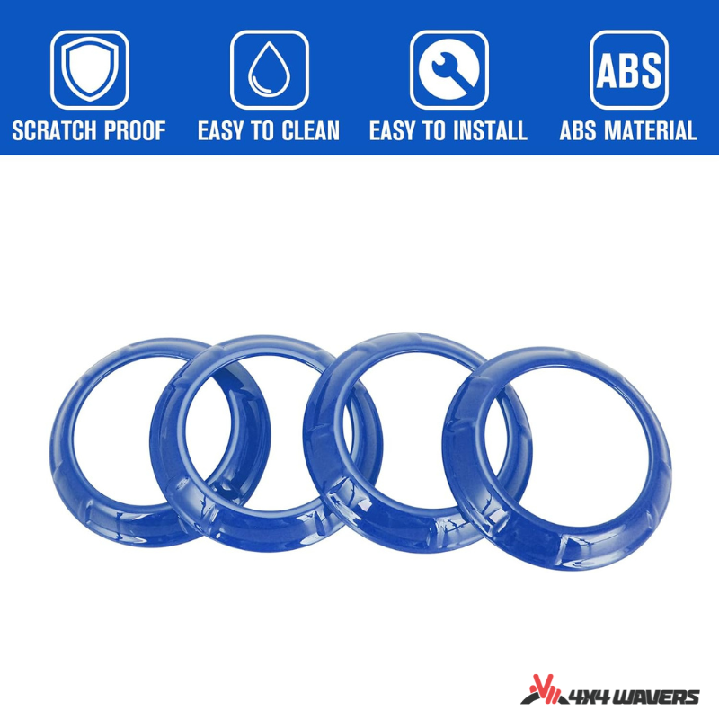 4x4wavers Dashboard Air Conditioner Vent Circle Ring Cover (Blue) - 4X4 WAVERS