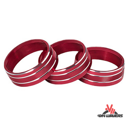 4x4wavers Dashboard Aluminum Air Conditioner Switch Knob Ring Trim Cover (Red) - 4X4 WAVERS