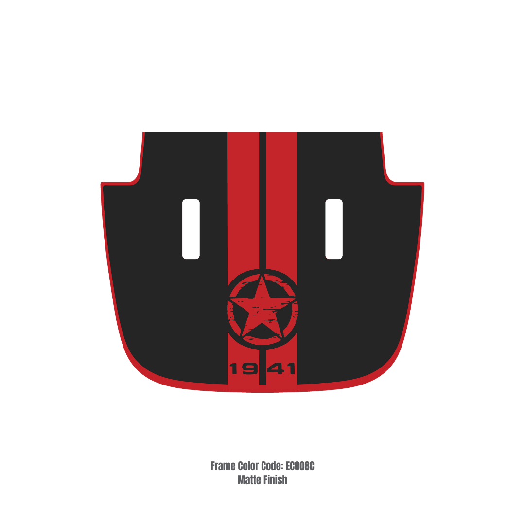 CARCODE Hood Decal/Sticker - Star Stripe Style Kit – for JL/JLU/JT/4XE Sahara Hood – Made in Canada - 4X4 WAVERS