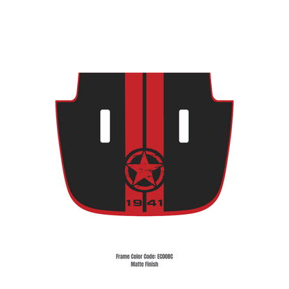 CARCODE Hood Decal/Sticker - Star Stripe Style Kit – for JL/JLU/JT/4XE Sahara Hood – Made in Canada - 4X4 WAVERS