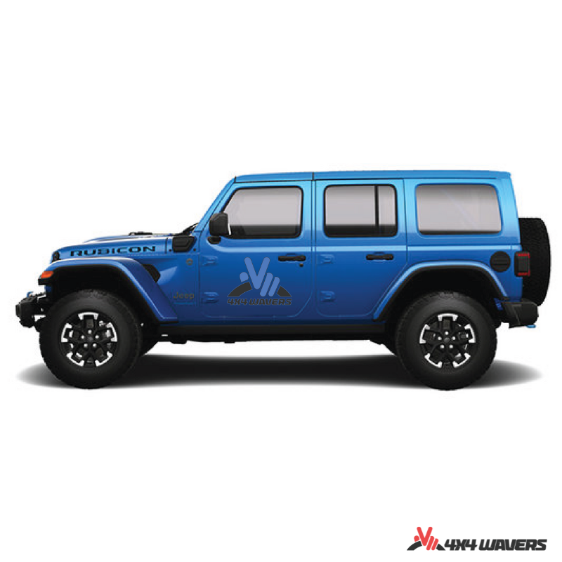 4x4wavers Official Logo Sticker Decal Decoration for Side Door and Hood (2 Decals) - Be a waver Style (Blue) - 4X4 WAVERS