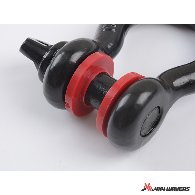 4x4wavers Bumper Hook D-Ring Shakle (Black with Red Cover) - 4X4 WAVERS