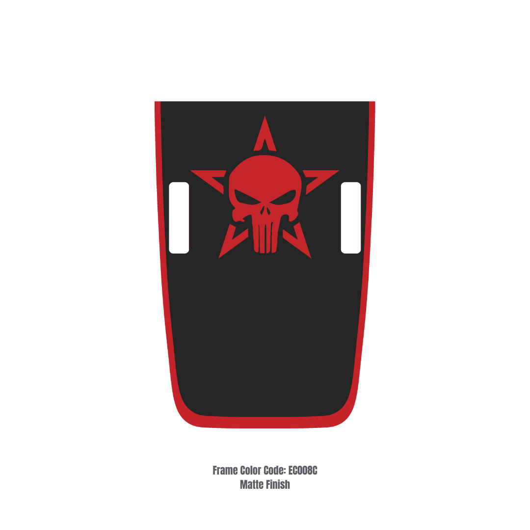 Hood Decal Sticker – Punisher Style Kit – for JL/JLU/JT/4XE Rubicon Hood – Made in Canad - 4X4 WAVERS