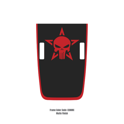 Hood Decal Sticker – Punisher Style Kit – for JL/JLU/JT/4XE Rubicon Hood – Made in Canad - 4X4 WAVERS