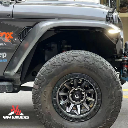 4x4wavers Max Terrain Front High Fender Flares with LED day light and signal light - 4X4 WAVERS