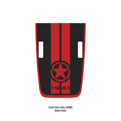 Hood Decal Sticker – STAR STRIPE Style Kit – for JL/JLU/JT/4XE Rubicon Hood – Made in Canada - 4X4 WAVERS