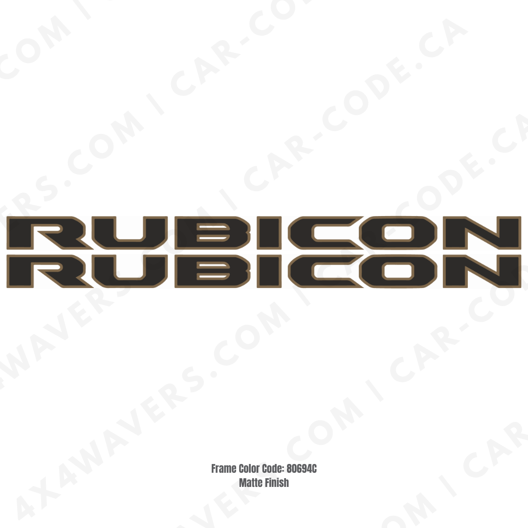 4x4wavers Rubicon Style Decal Sticker Kit for Hood Sides – Vinyl Car Decals for Jeep Wrangler Models – 2x Rubicon Decals – Made in Canada - 4X4 WAVERS