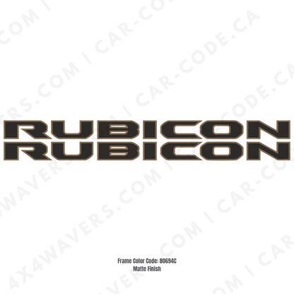 4x4wavers Rubicon Style Decal Sticker Kit for Hood Sides – Vinyl Car Decals for Jeep Wrangler Models – 2x Rubicon Decals – Made in Canada - 4X4 WAVERS