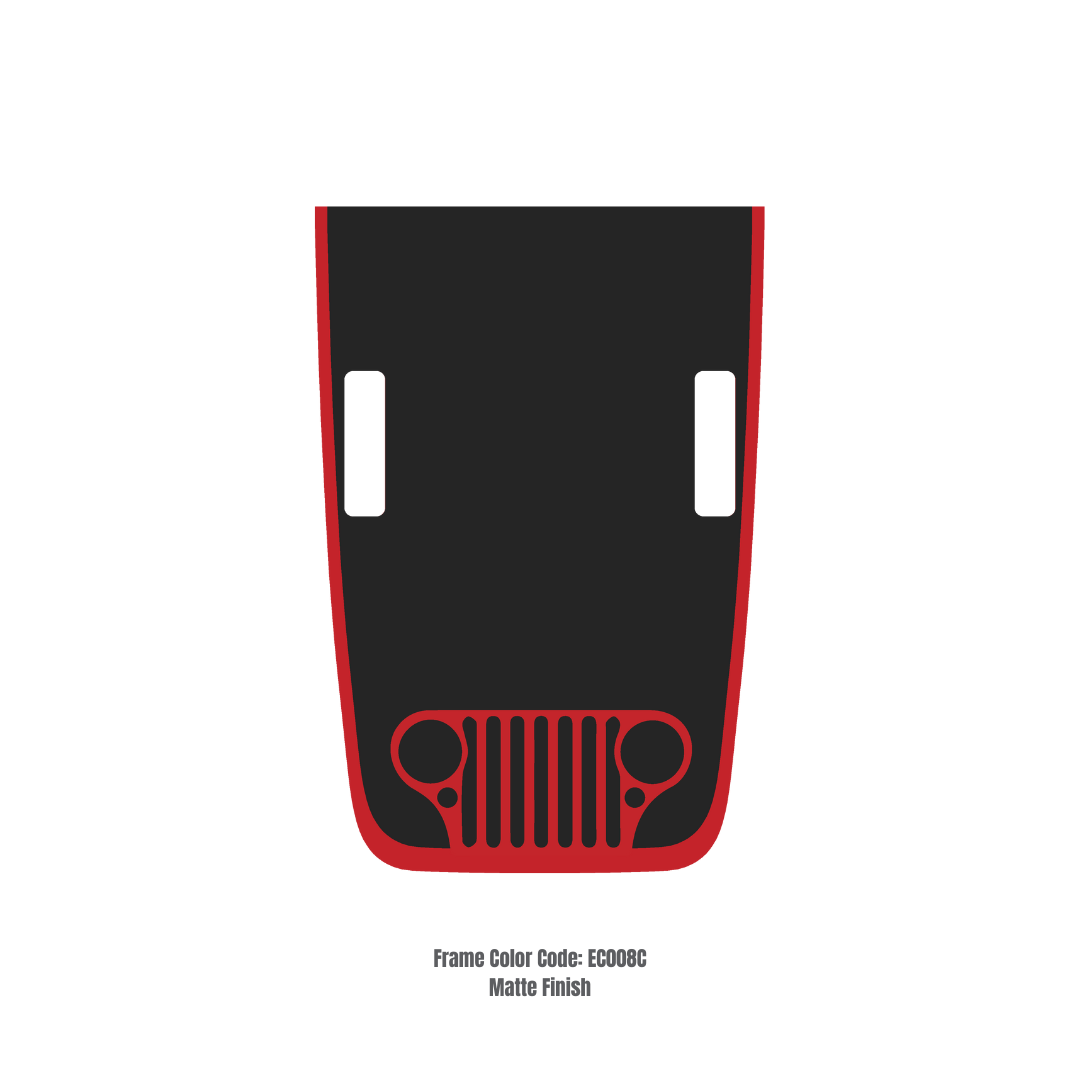 CARCODE Hood Decal/Sticker - Cj Style Kit – for JL/JLU/JT/4XE Rubicon Hood – Made in Canada - 4X4 WAVERS