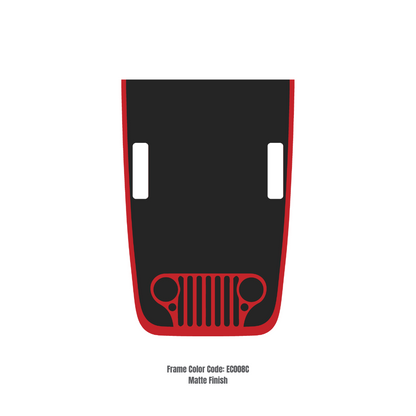 CARCODE Hood Decal/Sticker - Cj Style Kit – for JL/JLU/JT/4XE Rubicon Hood – Made in Canada - 4X4 WAVERS