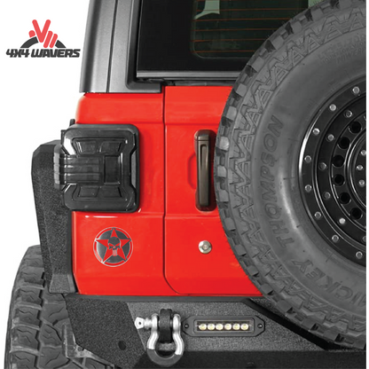 4x4wavers Offroad 4X4 Rated Aluminum Badge Decal, 4X4 3D Emblem - Skull Star Rated Style Red Design - 4X4 WAVERS