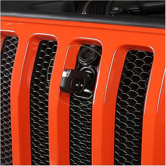 4x4wavers Hood Lock with Mesh Grille for Jeep Wrangler JL/JLU/4XE/JT - 4X4 WAVERS