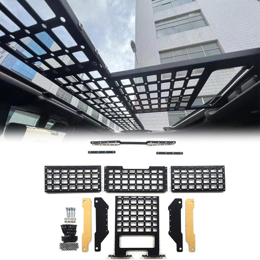 OFFactory Roof Rack Cargo Overhead Molle Panel Interior Metal Shelf Storage | Jeep Wrangler & Gladiator JL/JLU/4XE/JT 2018+ | OFFactory by 4X4WAVERS (