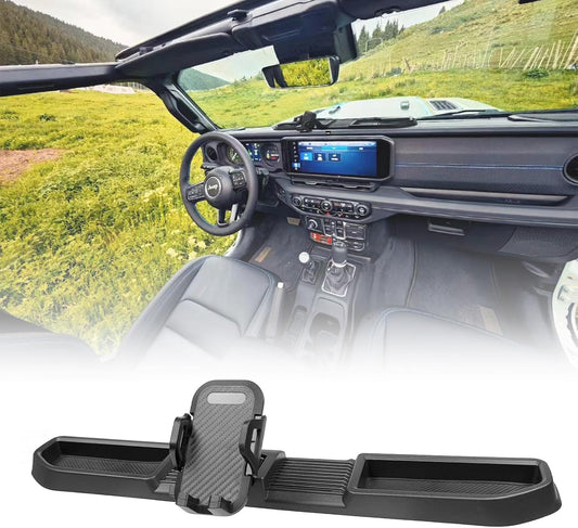 Soporte y bandeja para teléfono 4X4WAVERS Dashboard - Montura para teléfono - Jeep Wrangler & Gladiator JL/JLU/JT 2024+ (no compatible con 4XE)