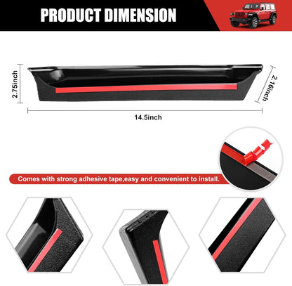 4X4WAVERS Passenger Side Grab Bar Tray - Storage Tray Organizer Grab Handle Box - Jeep Wrangler & Gladiator JL/JLU/4XE/JT 2024+ - 4X4 WAVERS