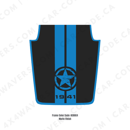 Kit d'autocollants 4x4wavers pour capot JK Étoile style 1941 – Autocollants en vinyle pour modèles Jeep Wrangler – Fabriqué au Canada