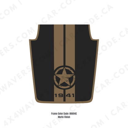 Kit d'autocollants 4x4wavers pour capot JK Étoile style 1941 – Autocollants en vinyle pour modèles Jeep Wrangler – Fabriqué au Canada