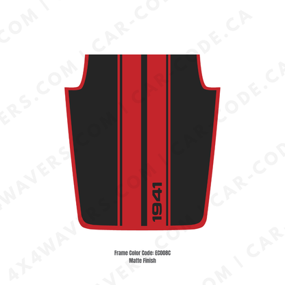 4x4wavers Decal Sticker Kit for JK Hood STRIPE 1941 Style – Vinyl Car Decals for Jeep Wrangler Models – Made in Canada - 4X4 WAVERS