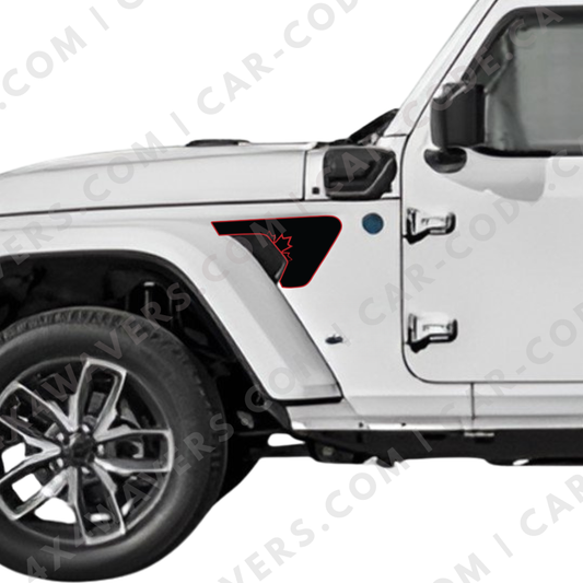 CARCODE Fender Insert Decal/Sticker - Canada Style Graphic Kit - For Jeep Wrangler/Gladiator JL/JLU/JT 2018+ - Premium Vinyl