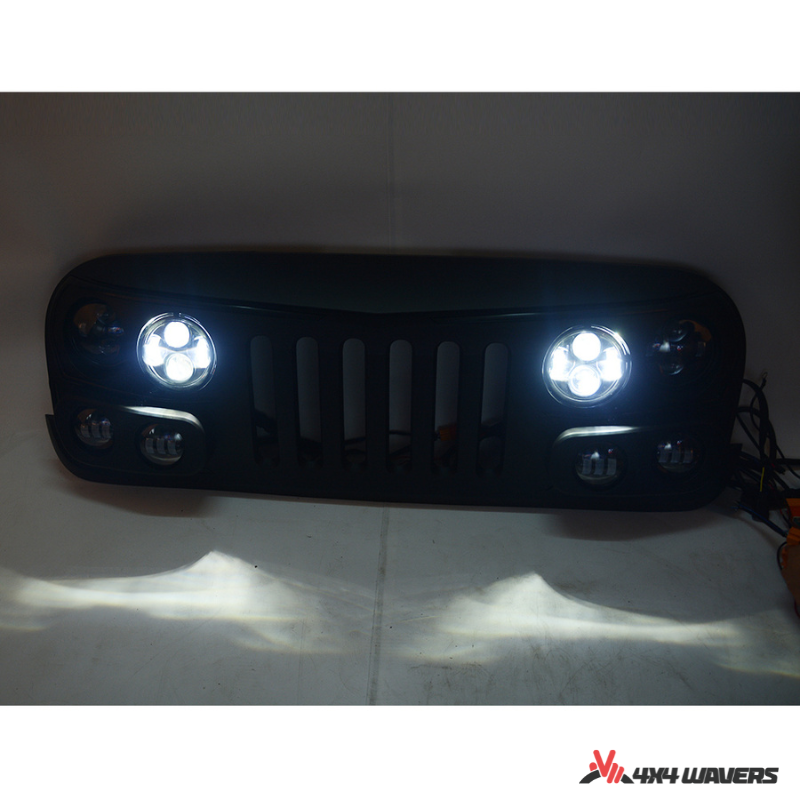 4x4wavers Grille - Oracle Style Front Grille with Full Lighting Kit - 4X4 WAVERS