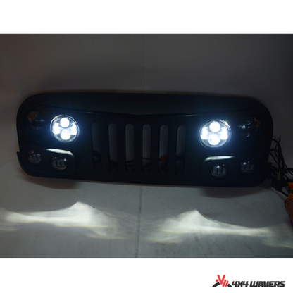 4x4wavers Grille - Oracle Style Front Grille with Full Lighting Kit - 4X4 WAVERS