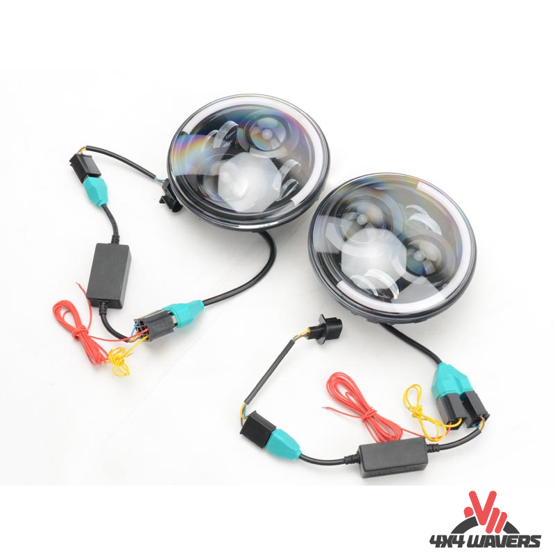 4x4wavers Headlights Premium LED Light Replacement, Half Moon Style - 4X4 WAVERS