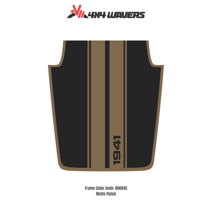 Kit d'autocollants 4x4wavers pour capot JK STRIPE style 1941 – Autocollants en vinyle pour modèles Jeep Wrangler – Fabriqué au Canada