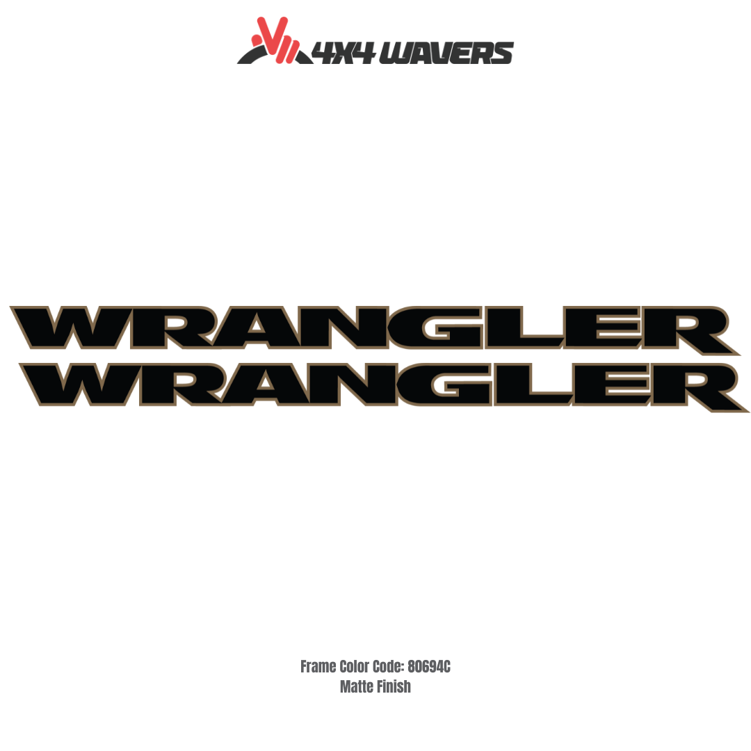 Kit d'autocollants 4x4wavers pour capot et côtés WRANGLER – Autocollants en vinyle compatibles avec les modèles Jeep Wrangler – 2 autocollants – Fabriqué au Canada