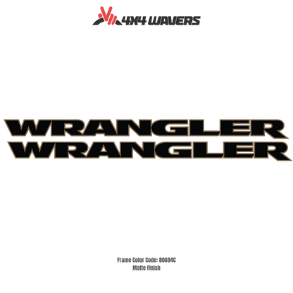 Kit d'autocollants 4x4wavers pour capot et côtés WRANGLER – Autocollants en vinyle compatibles avec les modèles Jeep Wrangler – 2 autocollants – Fabriqué au Canada