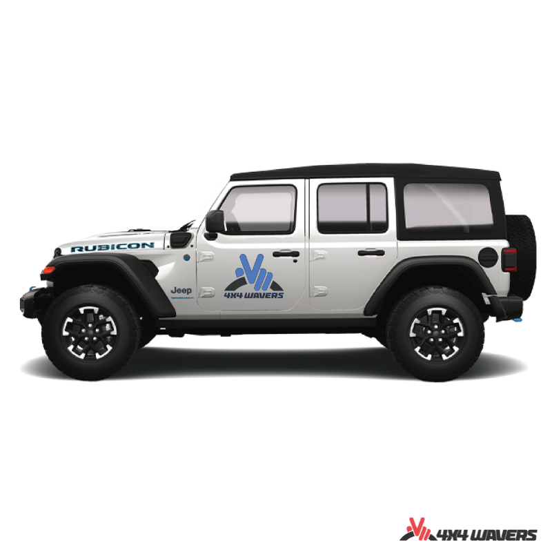 4x4wavers Official Logo Sticker Decal Decoration for Side Door and Hood (2 Decals) - Be a waver Style (Blue) - 4X4 WAVERS