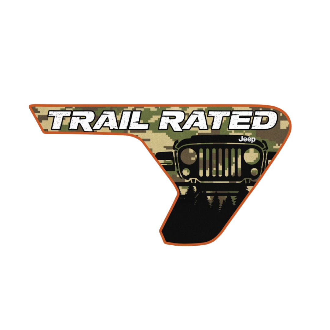 CARCODE Fender Insert Decal/Sticker - Trail Rated Graphic Kit - For Jeep Wrangler/Gladiator JL/JLU/JT 2018+ - Premium Vinyl