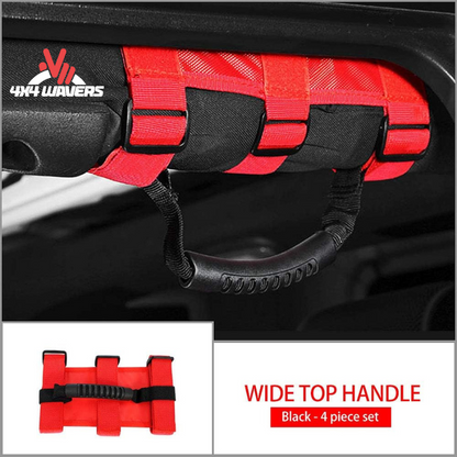 4x4wavers Canvas Roll Bar Handle (1 unit) Red - 4X4 WAVERS