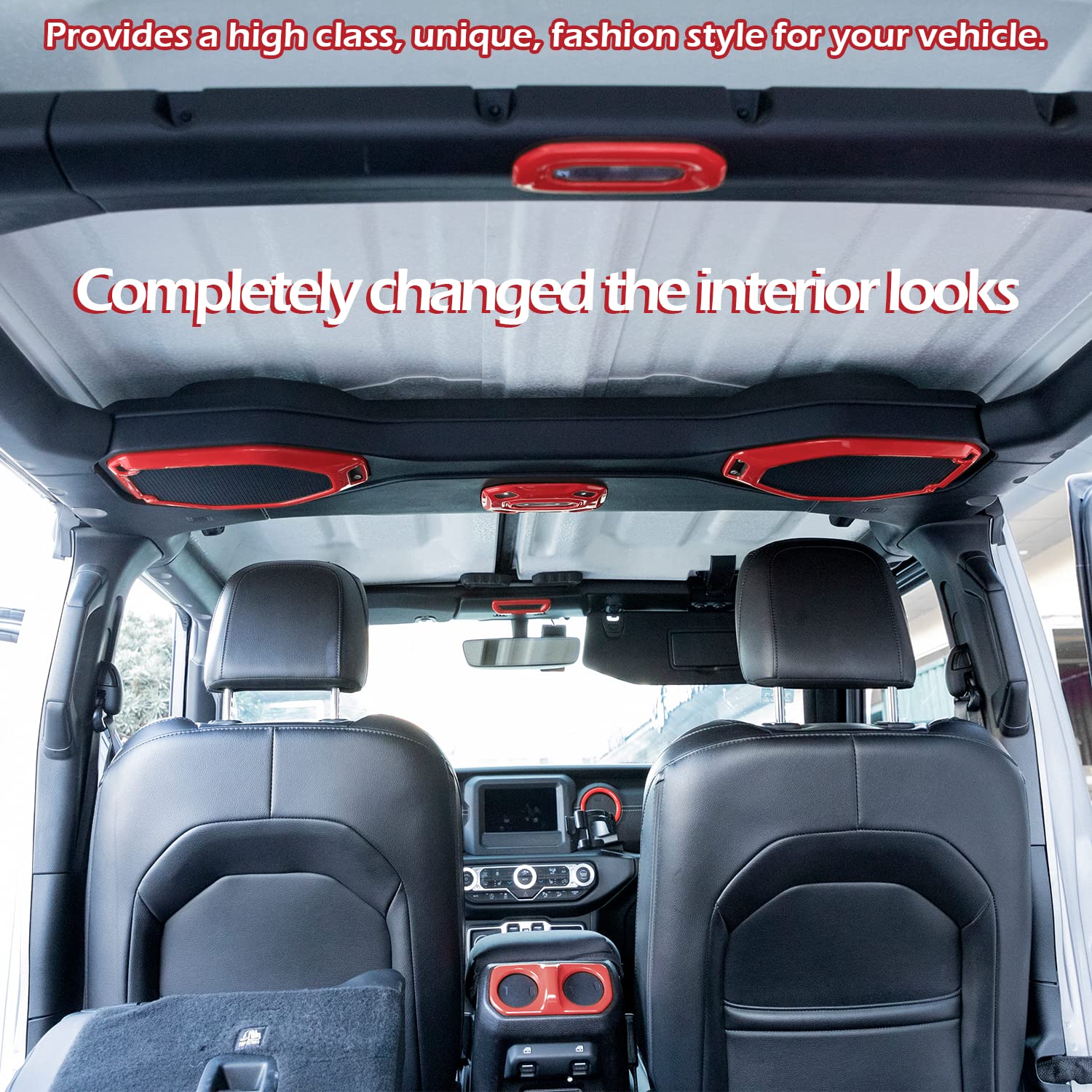 4X4WAVERS Full Set Interior Dashboard Decoration Trim Kit - 21pcs - Jeep Wrangler & Gladiator JL/JLU/4XE/JT 2018-2023 - 4X4 WAVERS