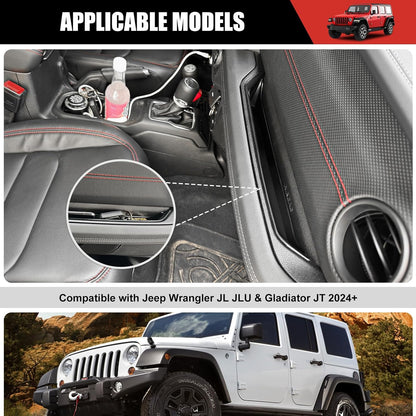 4X4WAVERS Passenger Side Grab Bar Tray - Storage Tray Organizer Grab Handle Box - Jeep Wrangler & Gladiator JL/JLU/4XE/JT 2024+ - 4X4 WAVERS