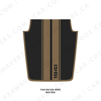 4x4wavers Decal Sticker Kit for JK Hood STRIPE 1941 Style – Vinyl Car Decals for Jeep Wrangler Models – Made in Canada - 4X4 WAVERS