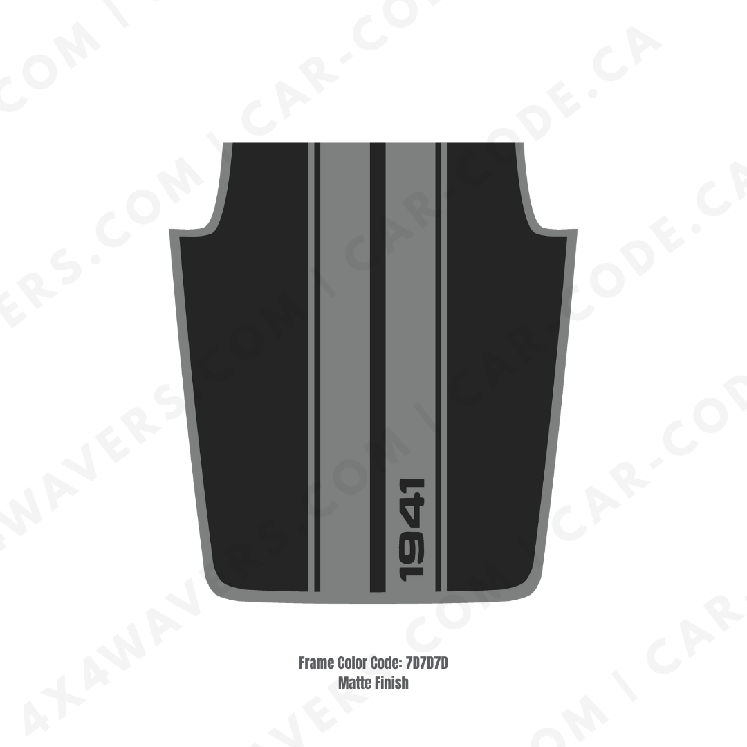 4x4wavers Decal Sticker Kit for JK Hood STRIPE 1941 Style – Vinyl Car Decals for Jeep Wrangler Models – Made in Canada - 4X4 WAVERS